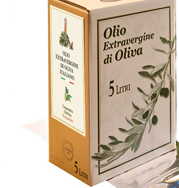 Olio Extravergine di Oliva di Origine Italiana bag-in-box 5 Litri - Cooperativa Oleificio Pozzuolese